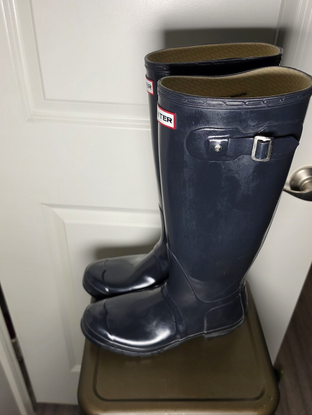 Hunter Original Tall Rain Boots Navy Blue Waterproof Women’s Size 9 M 8 - Picture 5 of 8